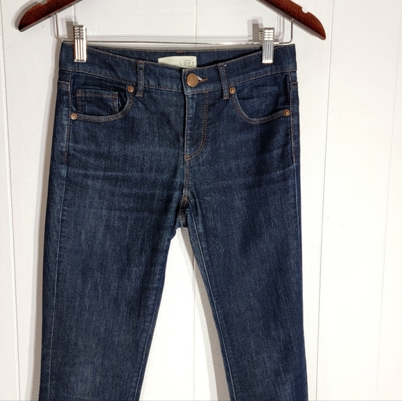 ❗️ 4 for $25 Loft Modern Skinny Dark Blue Low Rise Jeans Size 24 Petite - Picture 2 of 7